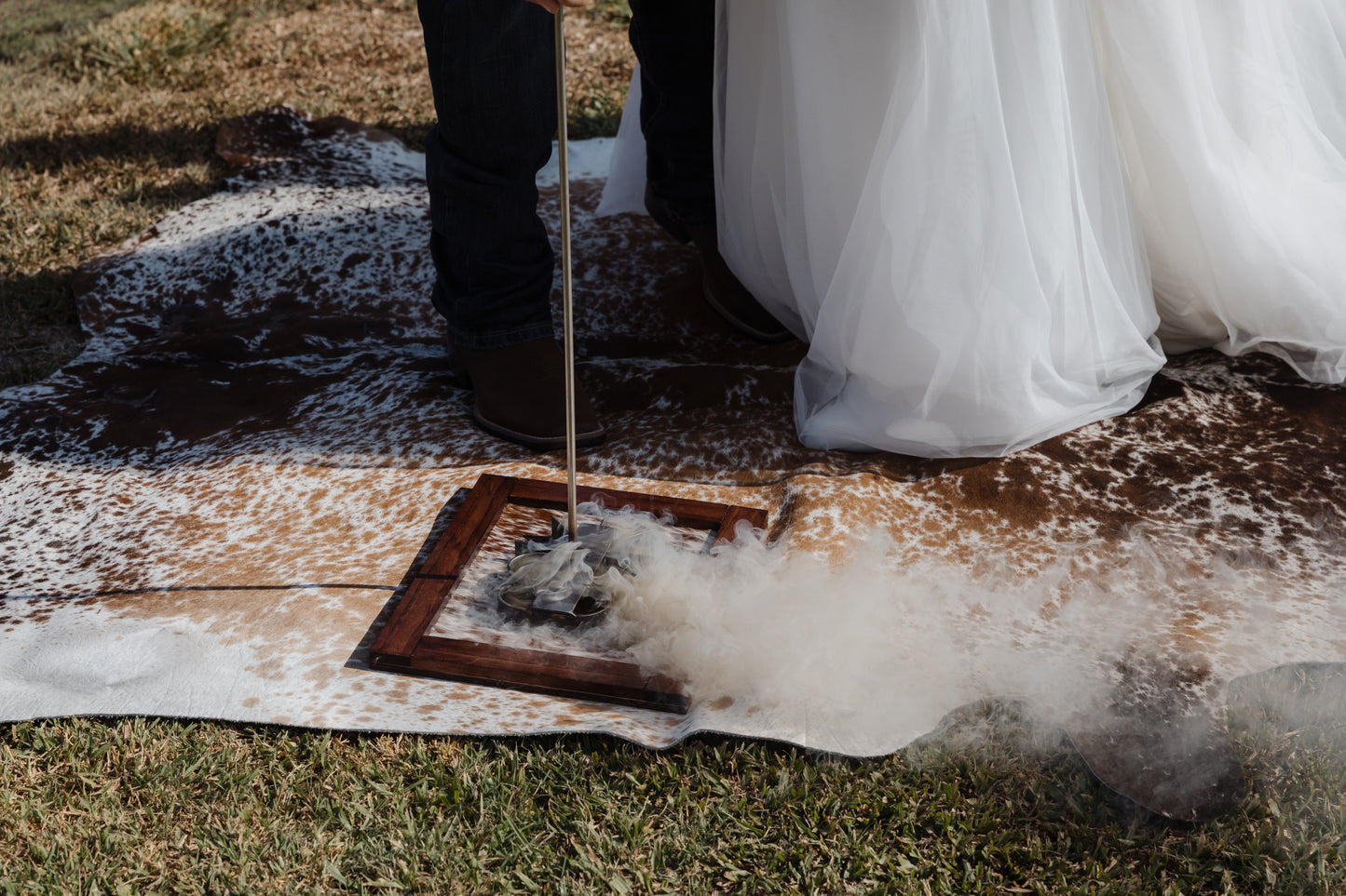 Framed Cowhide Ceremony Branding Sign