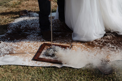Framed Cowhide Ceremony Branding Sign