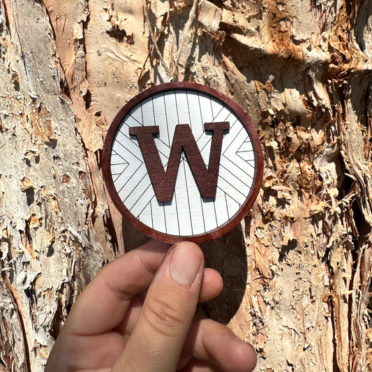 Rustic Wooden Initial Ornament – Personalised Monogram Christmas Decoration