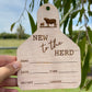 New To The Herd - ENGRAVED COW | Announcement Ear Tag