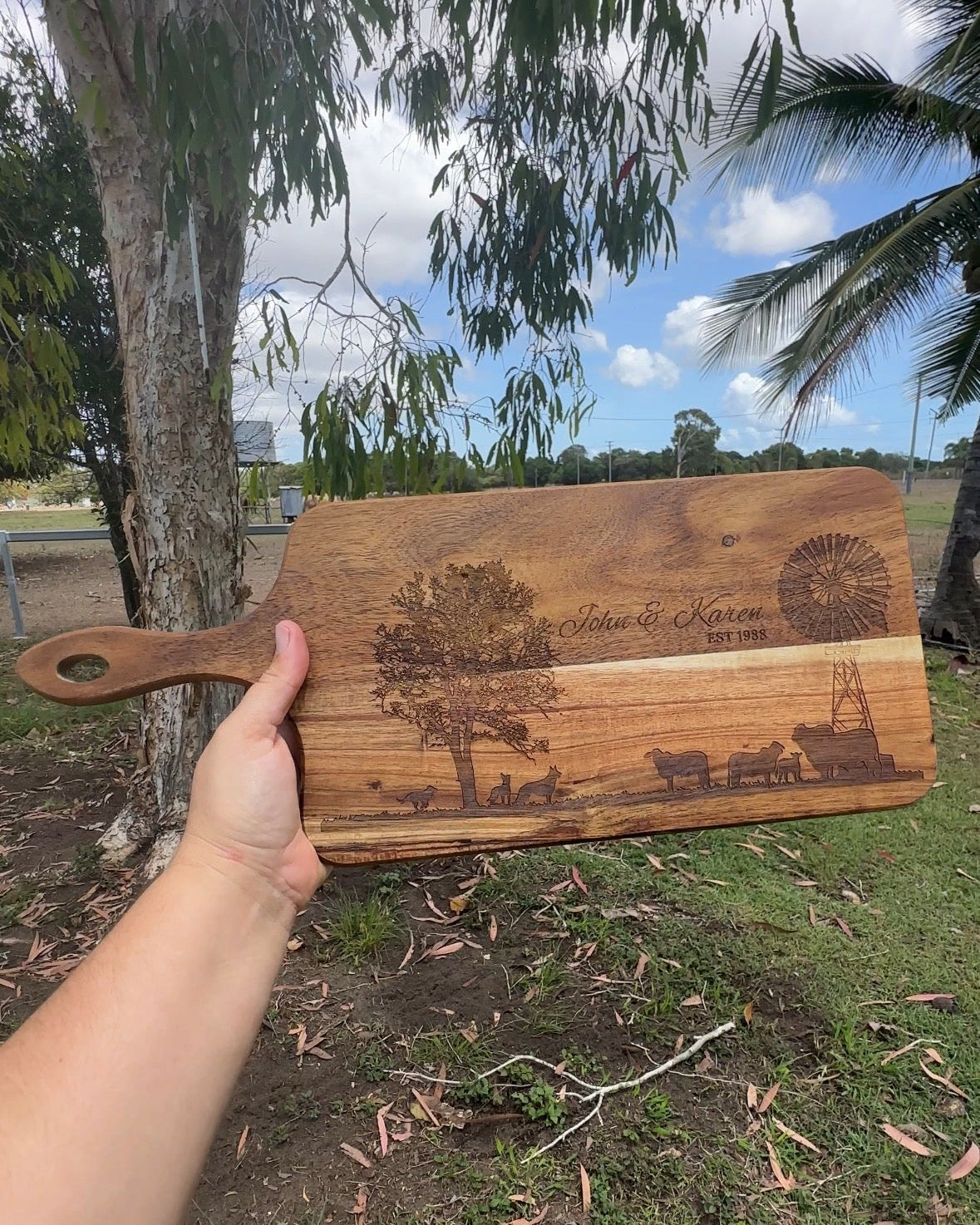 Acacia Wood Paddle Board | Custom Engraving