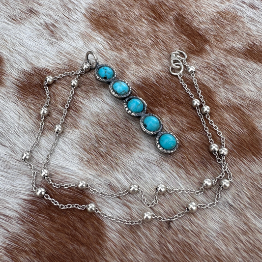 Turquoise necklace  -Sterling Silver, Genuine Turquoise Stone Earrings