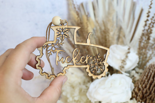 Wooden Tractor Bauble | Personalised Decoration