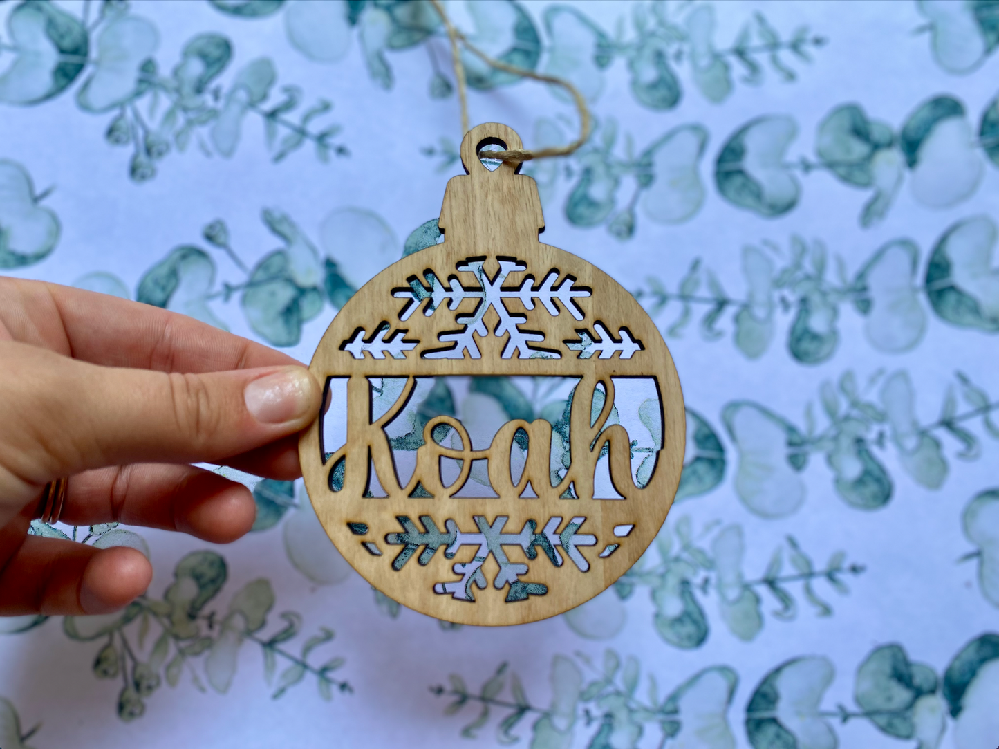 Wooden Personalised Bauble |  Personalised Christmas Ornament