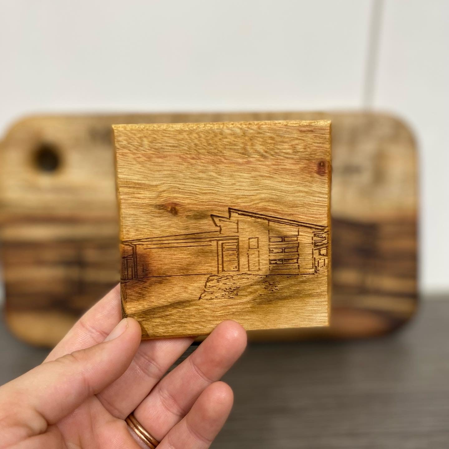 Custom Engraved Wooden Coaster | Set Of 4 gift pack