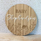 Floral Engraved 37cm Round Baby Shower Sign |  Event Sign